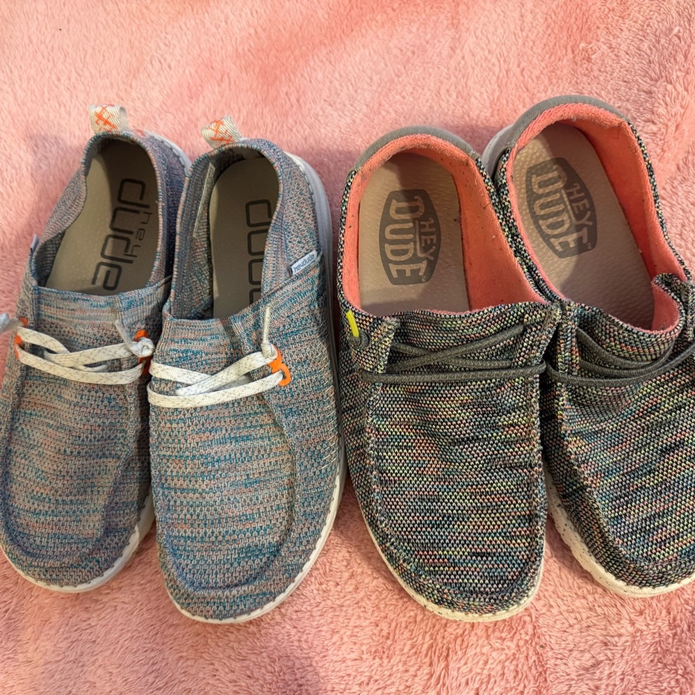 Two Pair Women's Hey Dude Shoes Size 8